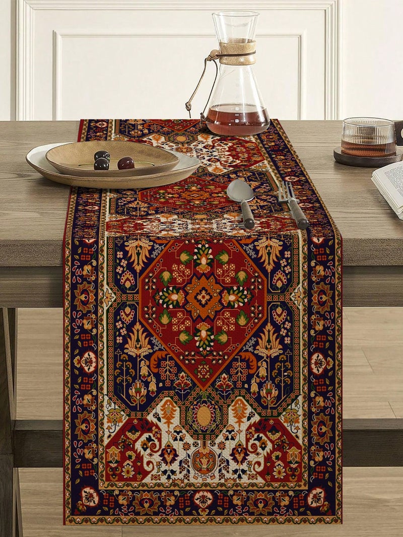 زينه رمضان مفرش طاولة تراثي كبير مقاس 33×275 سم – زينه رمضان للمنازل و الحفلات - Image 1